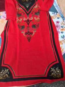 Orange Knit Tunic Top