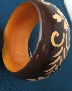 Hand painted wooden bangle