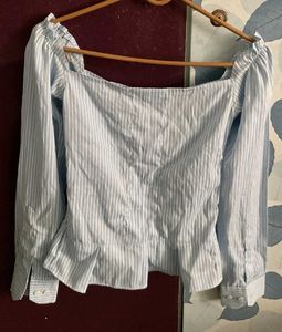 Striped Peplum Blouse