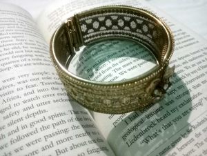 Oxidized Silver Necklace with bangle