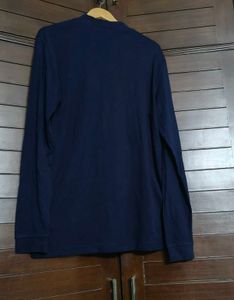Croft &amp; Barrow Men Navy Blue Long Sleeve T-Shirt
