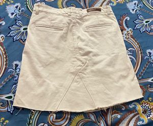 Beige Denim Mini Skirt
