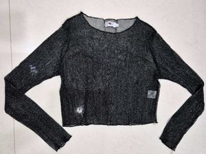 Black Sparkly Crop Top