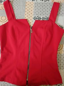 Stylish Red Crop Top Party Wear