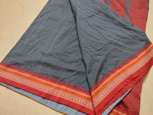 Gray Cotton Blend Saree