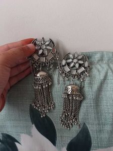 Silver Jhumka Earrings