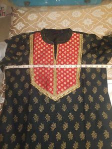 Black kurti with red legging