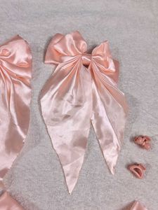 Pink Bow Hair Clip Set
