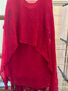 Maroon Embroidered Palazzo