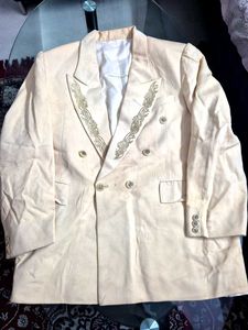 Cream Suit with Embroidery