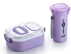 3 Compartment Lunch Box 250 Ml Water Bottle 750ml
