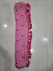 Pink Floral Tassel Saree
