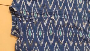 Blue Ikat Print Kurtha