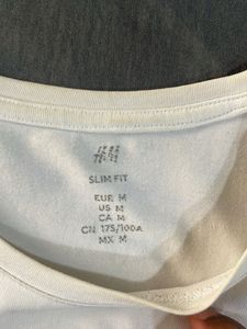 White slim fit hm T-Shirt