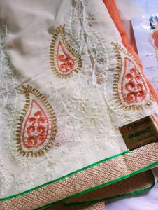 Gorgeous Embroidered Silk Saree