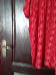 Red Cotton  Kurta