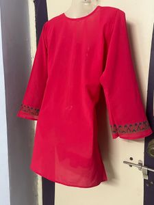 Thin Pinterest Festive Fair Rose Short Kurti💕