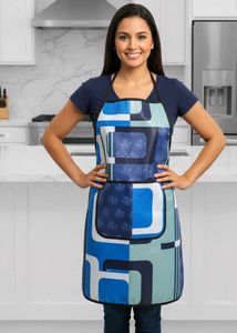Blue White Frame Ladies Apron