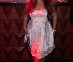 White Satin Mini Dress 👗