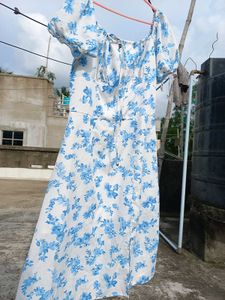 Ditsy-summary Slit Cut Pinteresty Floral Dress r