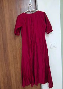 Indo Era Maroon Kurta Set (Size M)