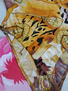 (200)Vintage Animal Print Bodysuit