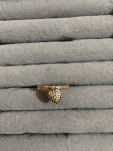 Rhinestone Heart Ring Adjustable