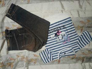 Jeans-Shirt Set For Girls 6 To 8 Years