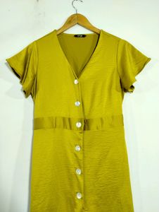 Stop Neon Green V-neck Dress (Women)