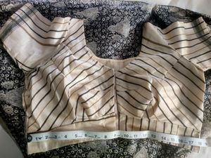 *Flat 50 Off* Beige-black Art Silk saree, Blouse