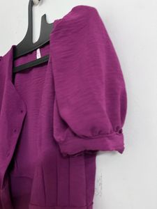 Purple Puff Sleeve Top