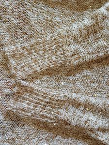 White And Golden Mix Shimmer Woolen Party Wear Top