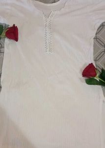 Elegant White Cotton Kurta