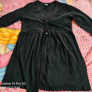 Black Button-Down Top
