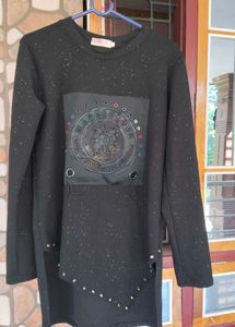 Cute Black Long Sleeve Top