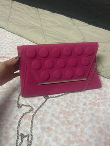 Dark Pink Sling Plus Clutch