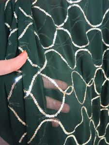 Green &amp; Gold Sequin Scarf