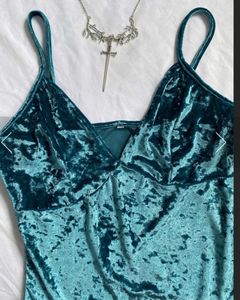 Teal Velvet Bodysuit