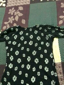 Black Floral Kurta Set