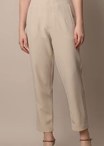 Beige Cropped Trousers