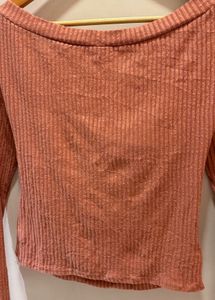 Wrap Front Long Sleeve Top