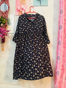 Beautiful Blue Cotton Trendy Dress Unused