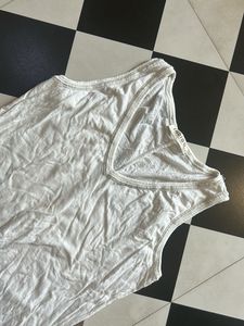 White Embellished Tank Top
