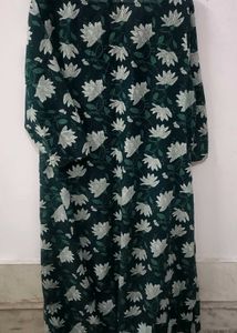 Teal Floral Print Kurta