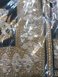 Elegant Black &amp; Gold Embroidered Saree
