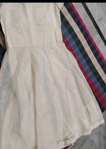 White And Yellow Embroidered Anarkali Kurti COMBO