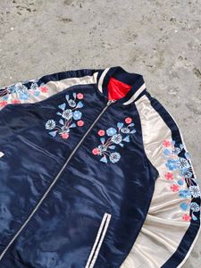 Y2K AESTHETIC JAPANESE Embroidered Bomber