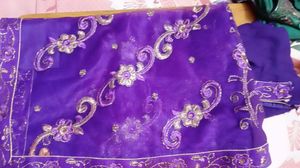 Purple Embroidered Dupatta