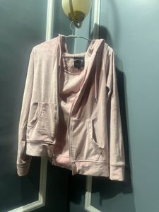 Pink Hoodie with Zipper