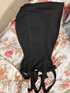 stripped sleeves Black Bodycon Dress